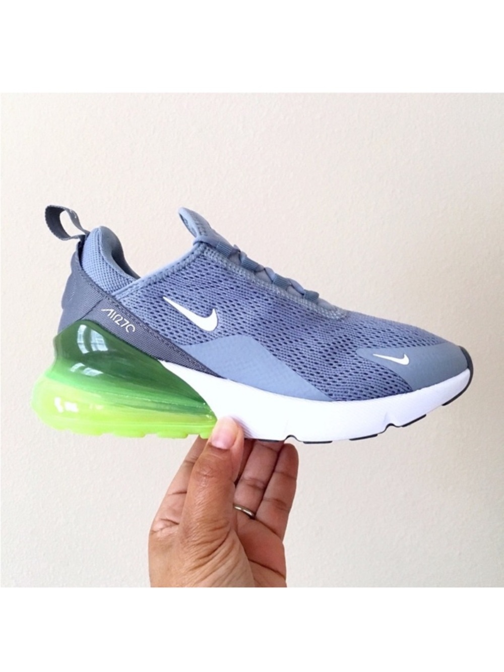 Nike Air Max 270 Lime Blast Cool Grey Obsidean Mist Women’s Sneakers